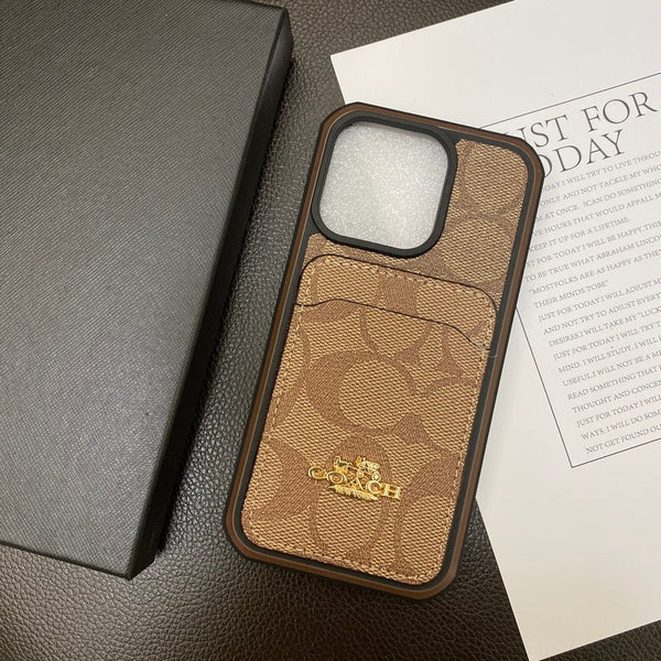 Coach iPhone Case With Card Holder Coffee
